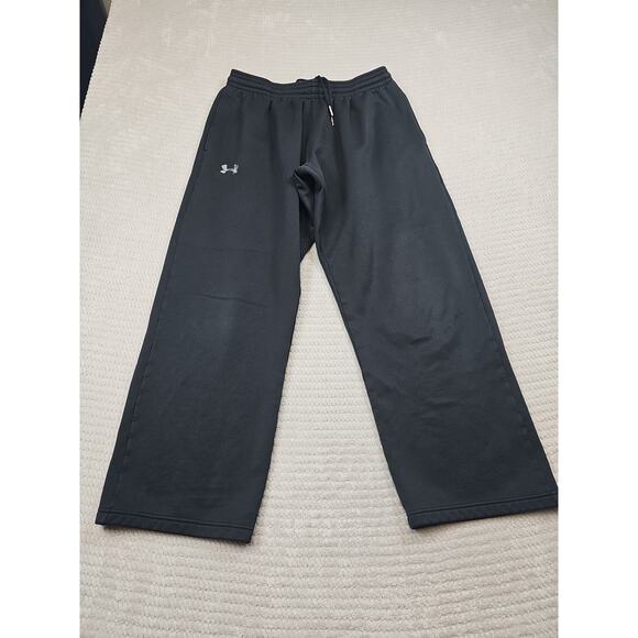 Under Armour Sweatpants Mens Large Black Loose Fit Heat Gear - Picture 1 of 7